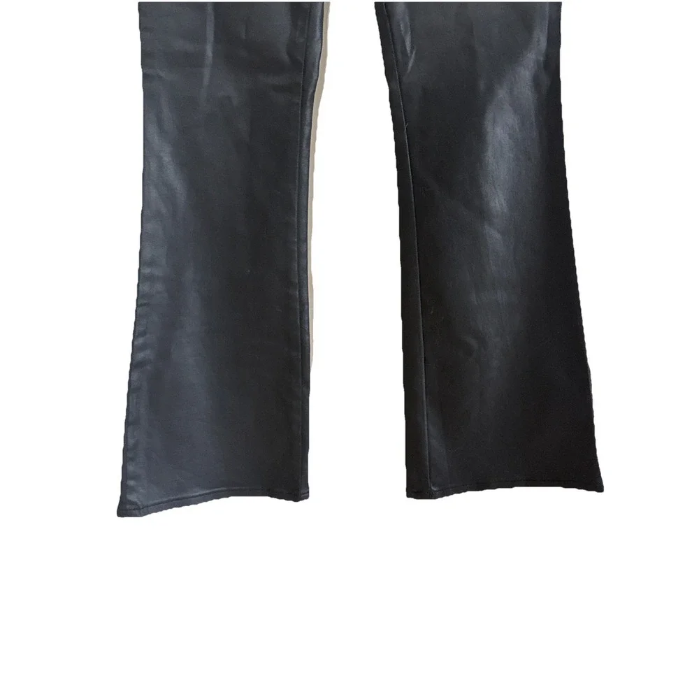 Kut From The Kloth Women's Ana High Rise Fab Ab Flare Coated Faux Leather Sz 0